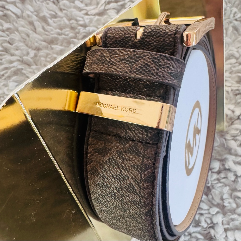 Michael Kors Dark Brown Signature  women’s Belt. Brand New - Picture 6 of 9